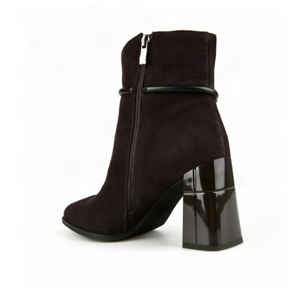 lady's boots genuin leather dark brown 0162881