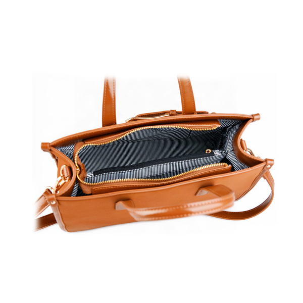 lady's bag synthetic leather brown 0162379