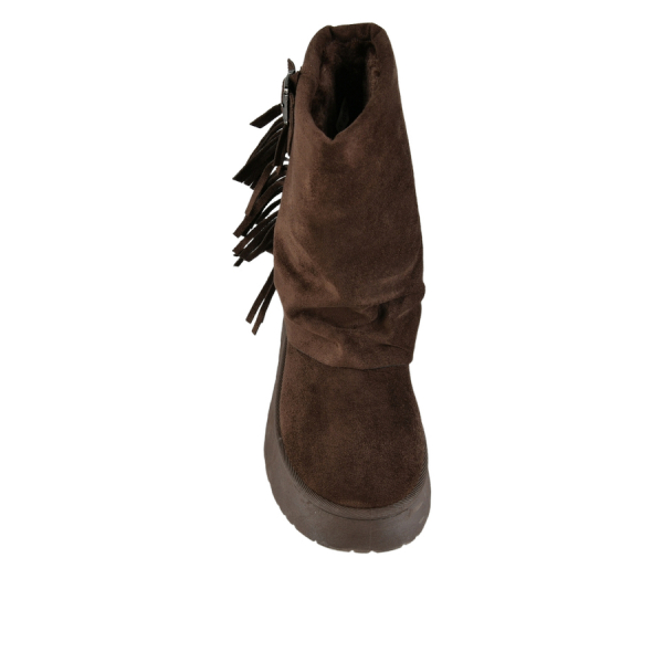 lady's boots textile brown 0163234
