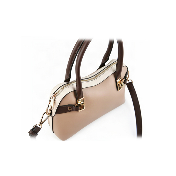 lady's bag synthetic leather dark beige 0162383