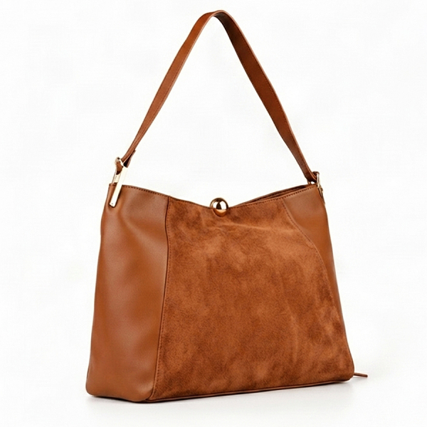 lady's bag textile/eco leather light brown