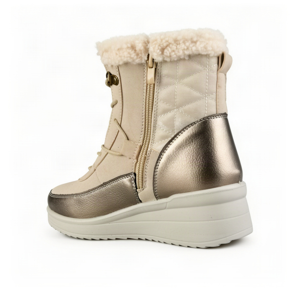 lady's boots synthetic leather/textile beige 0163258