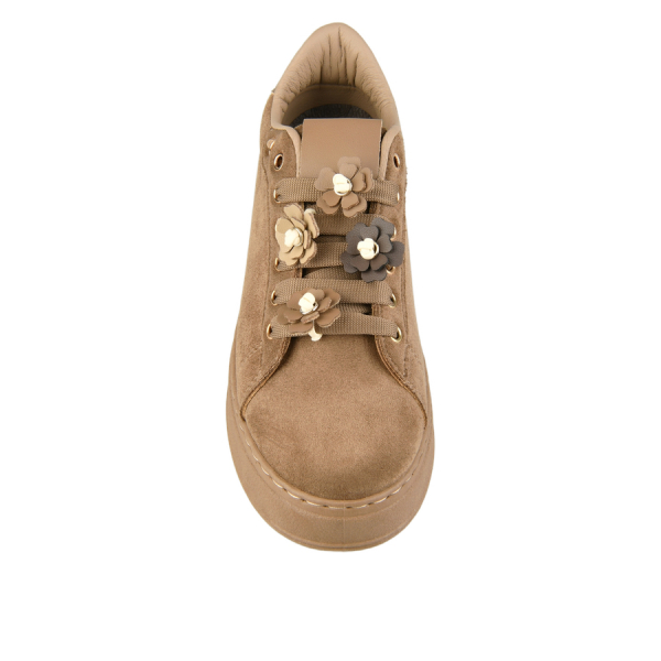 lady's sneakers textile/eco leather light brown 0162697