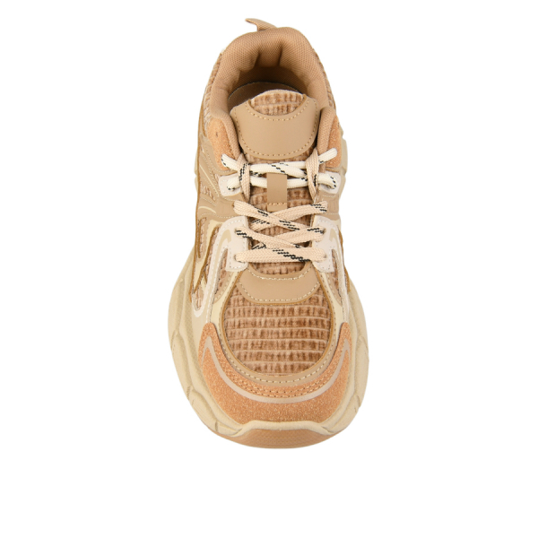 lady's sneakers textile/eco leather light brown 0162721