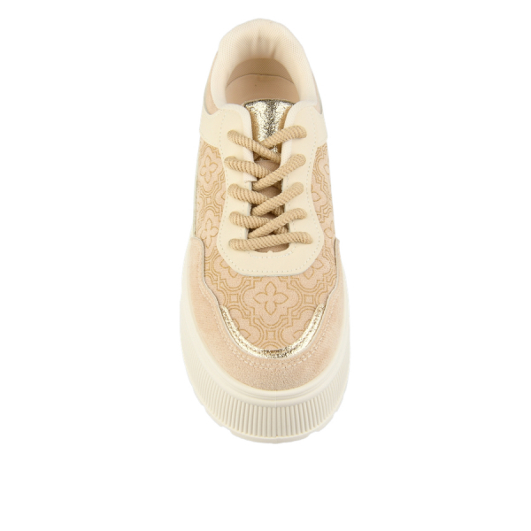 lady's sneakers textile/eco leather beige 0162711